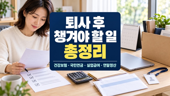 퇴사 후 챙겨야 할 서류와 건강보험, 국민연금, 실업급여, 연말정산 일정을 확인하는 직장인