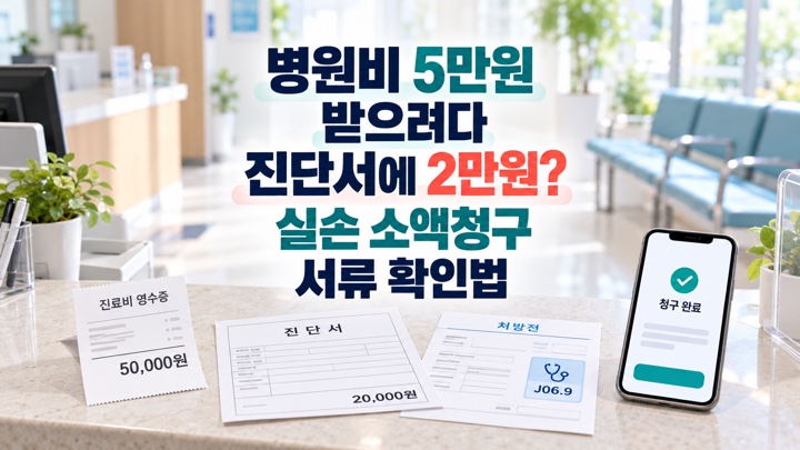 병원비 5만원 영수증과 2만원 진단서를 비교한 실손 소액청구 서류 확인법 대표 이미지
