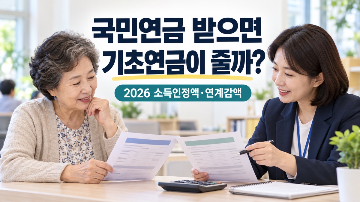 국민연금을 받으면 기초연금이 줄어드는지 상담받는 고령자