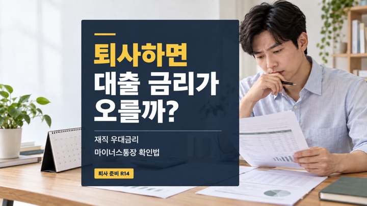 퇴사를 앞두고 신용대출 금리와 마이너스통장 만기 조건을 확인하는 직장인